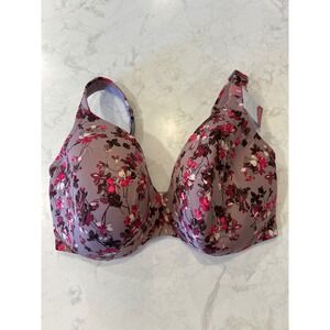 Cacique The‎ Modern Collection Floral Lightly Lined Full Coverage Bra 38G Mauve